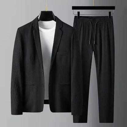 Autumn New Fashion Suit Men's Long Sleeved High End Quality Casual Set Korean Edition Casual Two Piece Set