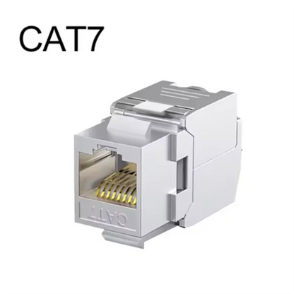 Cat6a Cat7 Keystone Jack Cat7 RJ45 STP Tool-Less Type Zinc Alloy Module Jacks Adapter Coupler for 22 to 26 AWG