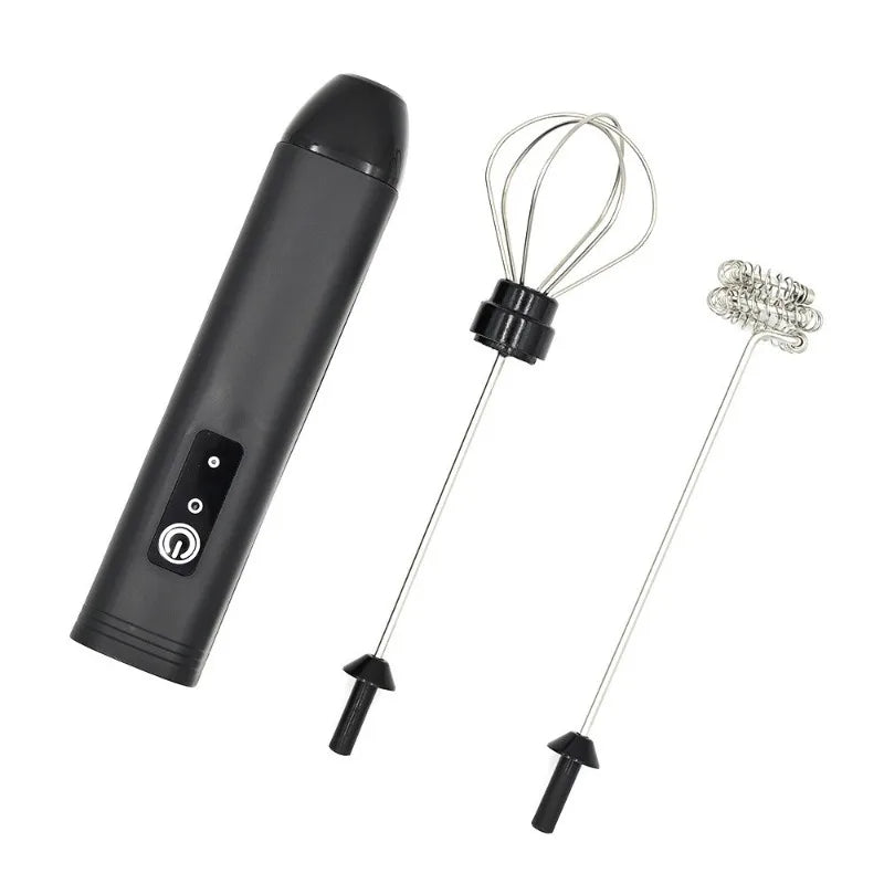 Electric Milk Frother + Egg Beater Wireless Type-C Charging 3 Speeds Mini Handheld Foam Maker Coffee Whisk Cooking Tools
