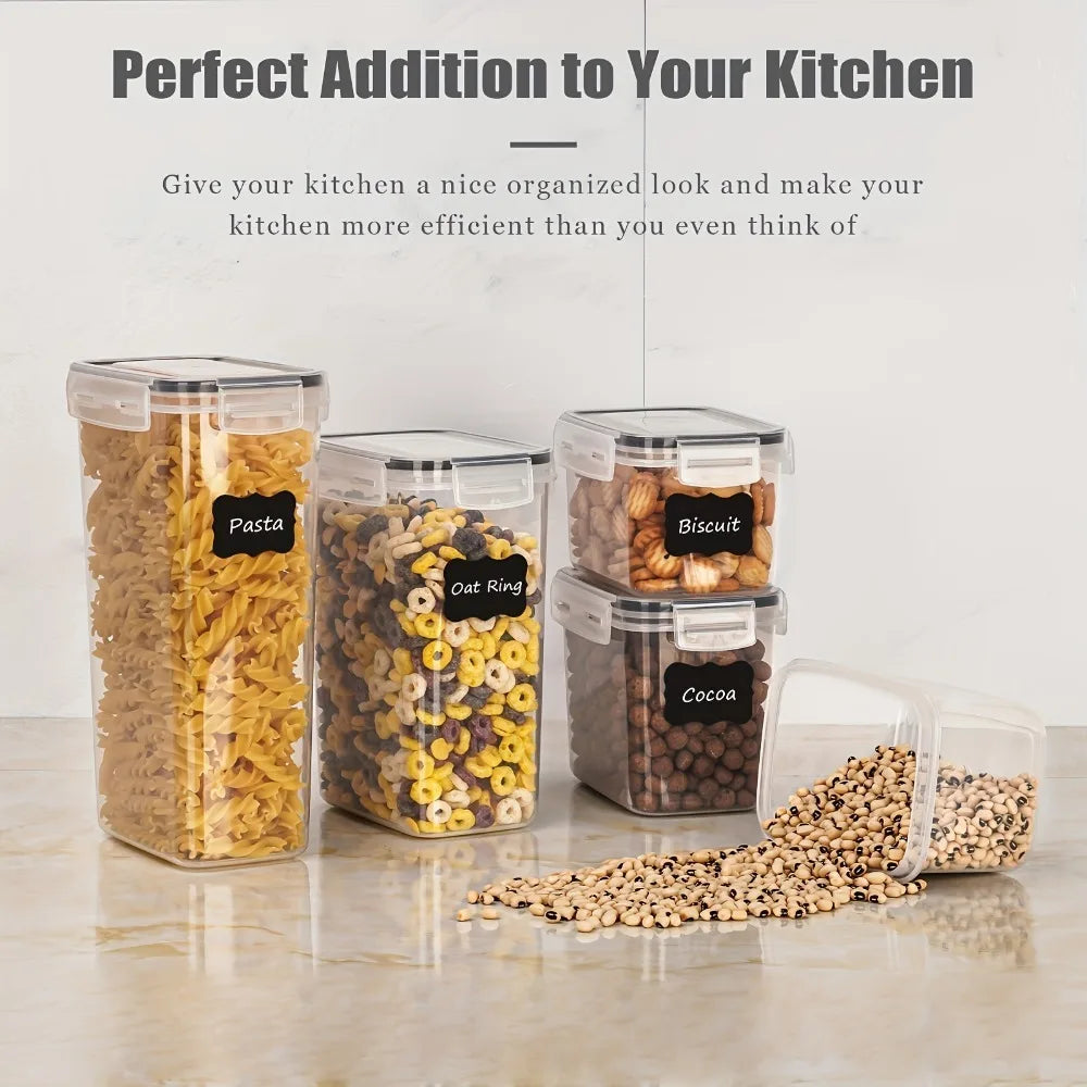 24Pcs Food Storage Containers 12 Boxes 12 Lids Airtight Pantry Organizer Kitchen Accessories Gadgets Tools Home Flour Sugar