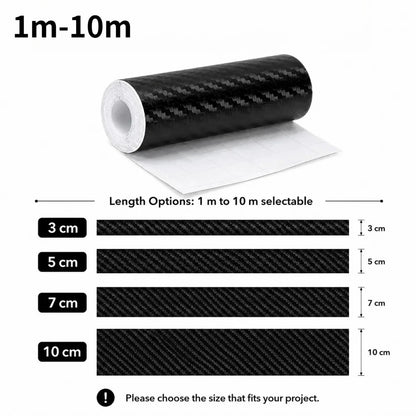1m-10m 3D Carbon Fiber Anti Collision Film Car Door Edge Guards Door Sill Protector Waterproof Scratch Cover Strip Stickers Tape