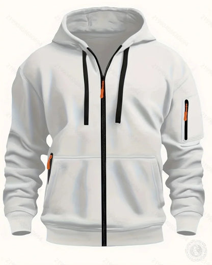 Casual top men's autumn and winter sportswear solid color men's top - fashionable sports solid color hoodie