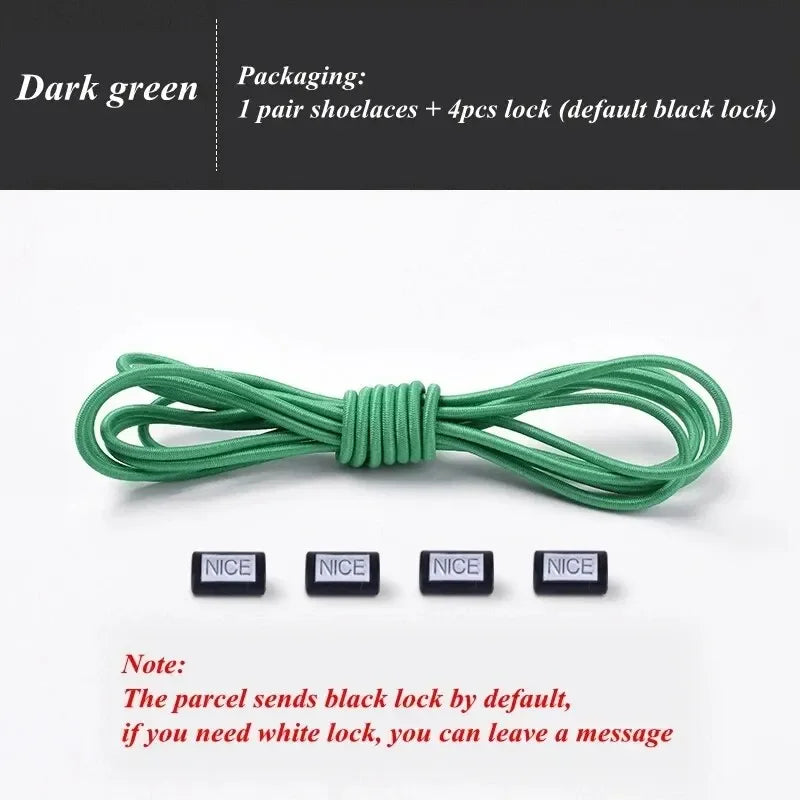 Fashion No Tie Shoelaces Elastic Laces Sneakers Flat Shoe Laces Without Ties Kids Adult Quick Shoelace One Size Fits All Shoes