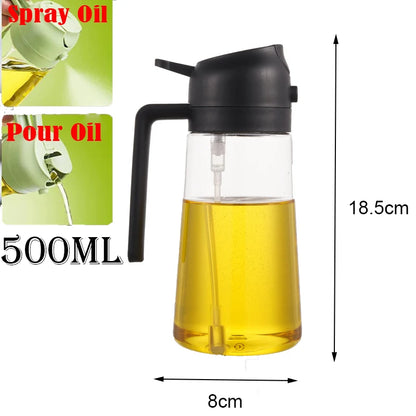 2in1 500ml Plastic Kitchen Oil Sprayer Spray Oil Olive Spray Bottle for Oil Dispenser BBQ Baking Roasting Picnic Kitchen Tool