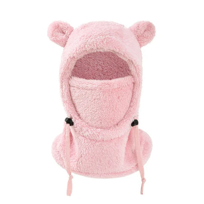 Integrated Cold-proof Hat and Scarf, Winter Cold-proof Ear-protecting and Windproof Face Mask for Boys and Girls Aged 3 To 10