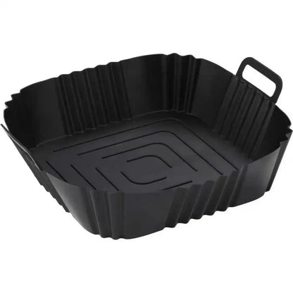 Reusable Silicone Air Fryer Liner Square 22cm Non-Stick Air Fryer Basket With Handles Silicone Oven Baking Tray Accessories