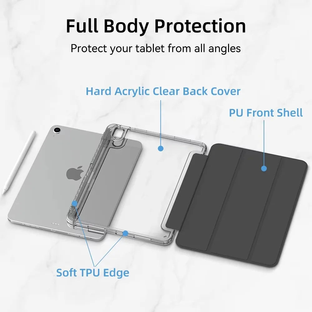 For iPad 10th Generation Case iPad 10.2 7 8 9th Gen Cover For iPad Air 4 5 6 10.9 11 12.9 13 M2 M3 M4 9.7 Mini6 7 11th（A16）Case