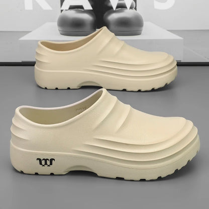 New Men's Anti-slip Chef Shoes Sandals For Men Working Shoes Waterproof Fashion Garden Shoes Clogs For Beach Slippers Size 36-48