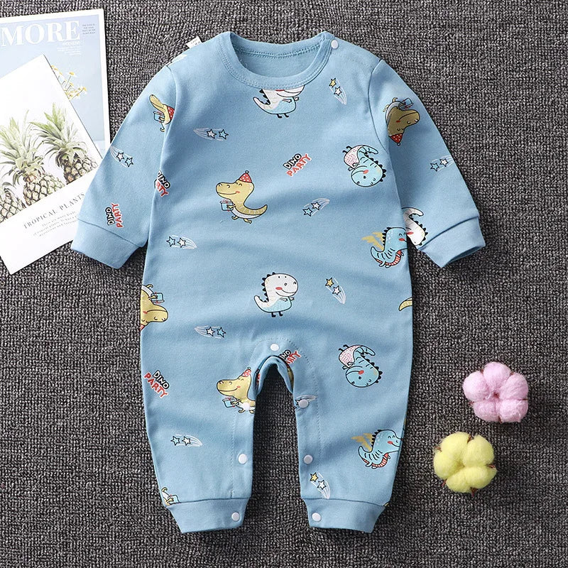 Baby Boys Girls Long Sleeve Romper Cotton Spring Autumn Crawling Jumpsuit Sleepwear All Seasons Onesie