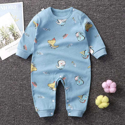 Baby Boys Girls Long Sleeve Romper Cotton Spring Autumn Crawling Jumpsuit Sleepwear All Seasons Onesie