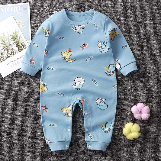 Baby Boys Girls Long Sleeve Romper Cotton Spring Autumn Crawling Jumpsuit Sleepwear All Seasons Onesie