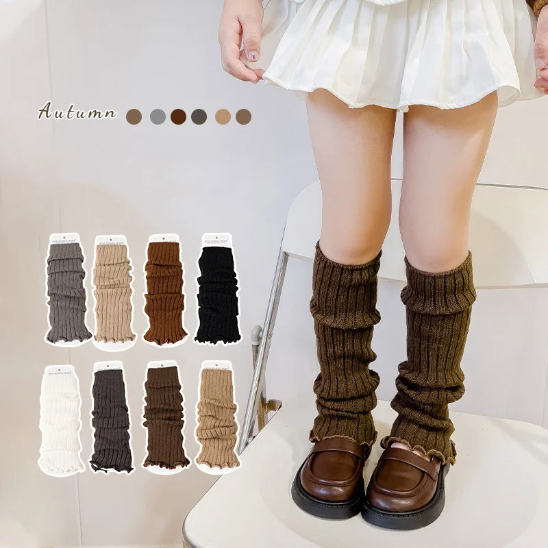 Fashion Children's Leg Warmers Knitted Soft Leg Warm Long Socks Kids Girls Elegant Warm Socks Accessories  Winter Autumn 3-12Yrs