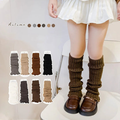 Fashion Children's Leg Warmers Knitted Soft Leg Warm Long Socks Kids Girls Elegant Warm Socks Accessories  Winter Autumn 3-12Yrs