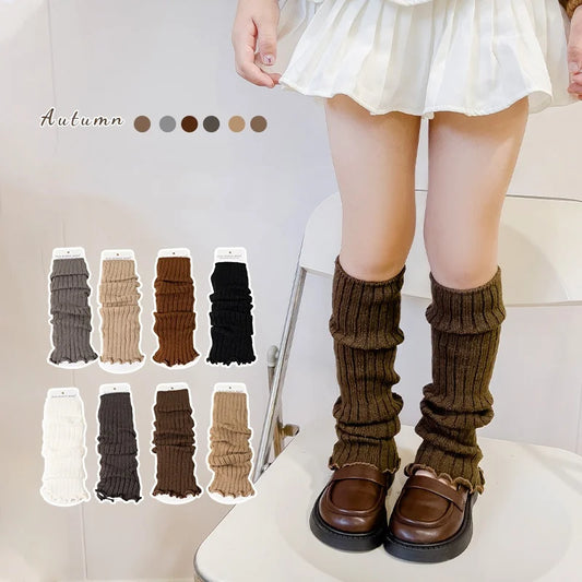 Fashion Children's Leg Warmers Knitted Soft Leg Warm Long Socks Kids Girls Elegant Warm Socks Accessories  Winter Autumn 3-12Yrs