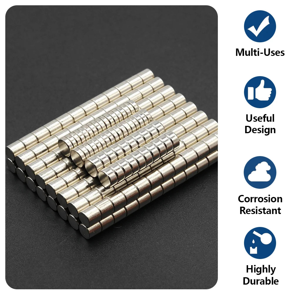 Powerful Neodymium Magnet N35 NdfeB Permanent Magnetic imanes Round Super Strong Fridge Magnets DIY 6x1 6x2 5x1 5x3 4x1.5 4x2
