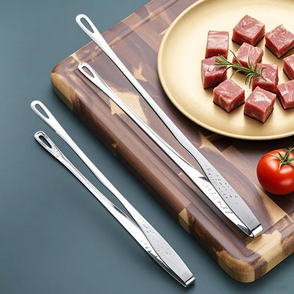 Long Stainless Steel Kitchen Tongs Non-Slip Heat Resistant BBQ Grill Tongs for Steak Seafood Buffet Salad Cooking Tools