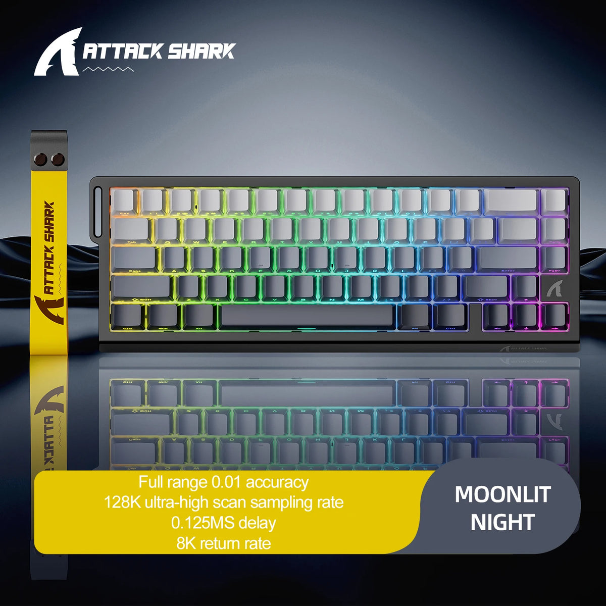 X68HE X68PRO ATTACK SHARK Magnetic Mechanical Keyboard 0.125ms Ultra Low Latency PO Cotton Silicone Fill RGB Backlit 8K Wired