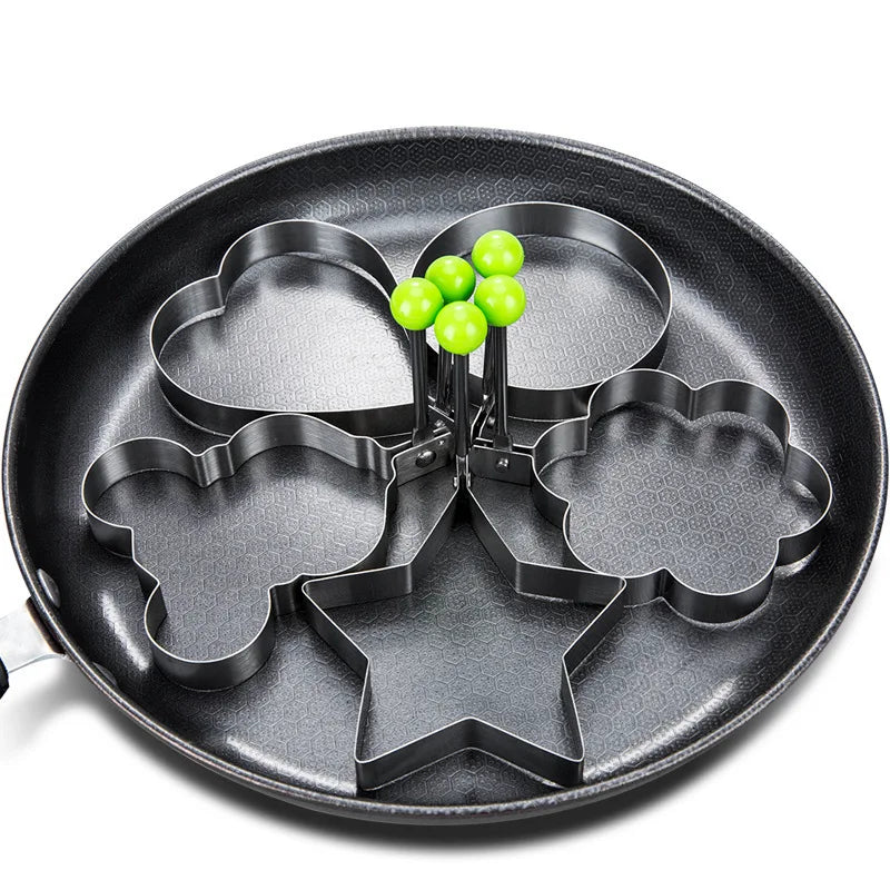 Heart-shaped egg frying mold, stainless steel thickened poached egg pancake maker, creative egg frying model, household egg fryi