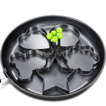 Heart-shaped egg frying mold, stainless steel thickened poached egg pancake maker, creative egg frying model, household egg fryi
