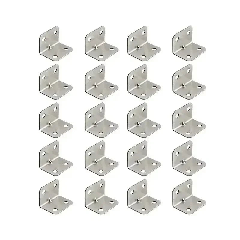 20PCS L-Shaped Corner Code 90 Degree Laminated Furniture Plate Hardware Right Angle Bracket Cabinets Small Connectors