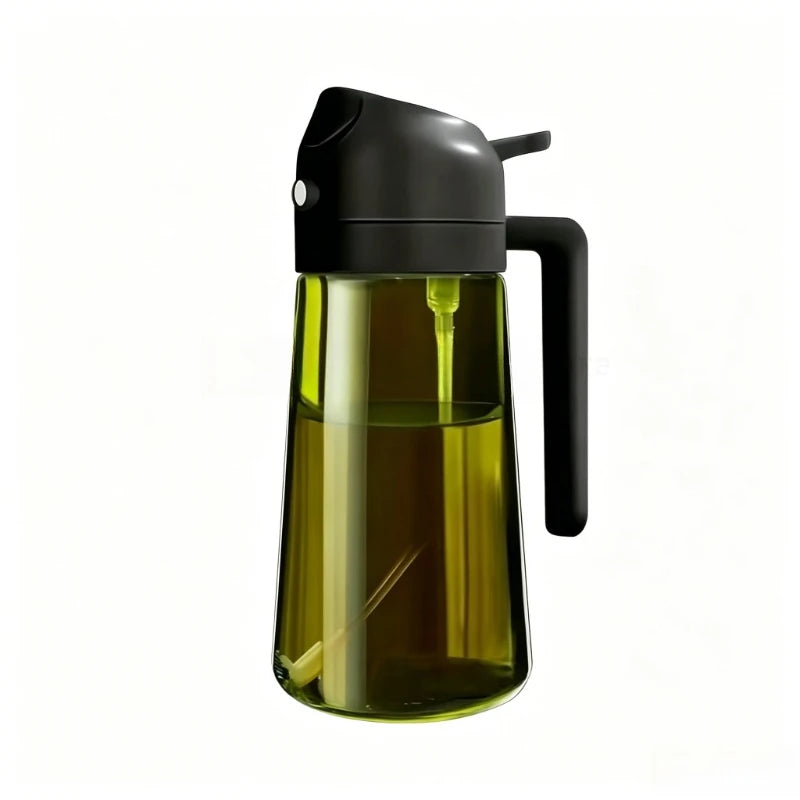 Plastic 2-in-1 Oil Dispenser & Sprayer 500ML Leakproof Olive Oil Sprayer Bottle for Cooking Spray Airfryer BBQ Camping