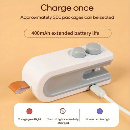 Handheld Bag Sealer Mini Heat Vacuum Food Sealer with Cutter and Magnet 2 in 1 Bag Sealer for Plastic Bags Snacks Food Storage