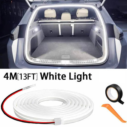 Car Trunk Led Light Strip 200cm/400cm Flexible PVC Decorative Light Strip Automatic Induction Atmosphere Lamp Universal for Suv