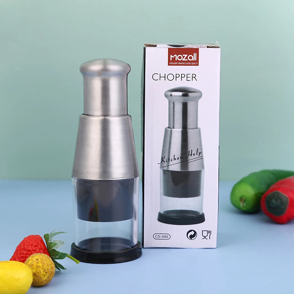 Stainless Steel Manual Hand Chopper Kitchen Tools Garlic Chopper Vegetable Slicer Mini Mincer Crusher for Garlic Ginger Herb Nut
