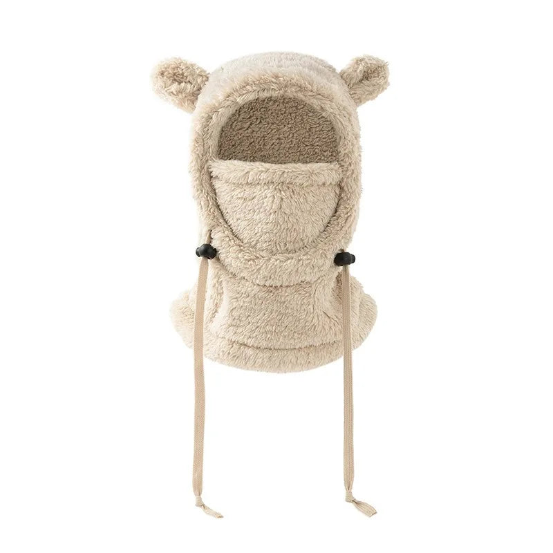 Integrated Cold-proof Hat and Scarf, Winter Cold-proof Ear-protecting and Windproof Face Mask for Boys and Girls Aged 3 To 10