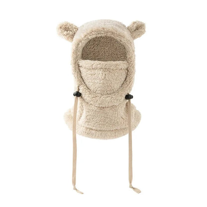 Integrated Cold-proof Hat and Scarf, Winter Cold-proof Ear-protecting and Windproof Face Mask for Boys and Girls Aged 3 To 10