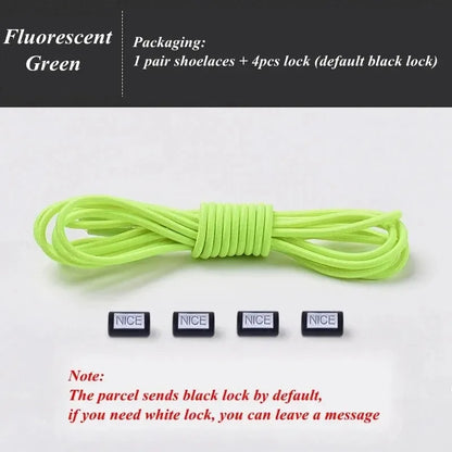 Fashion No Tie Shoelaces Elastic Laces Sneakers Flat Shoe Laces Without Ties Kids Adult Quick Shoelace One Size Fits All Shoes