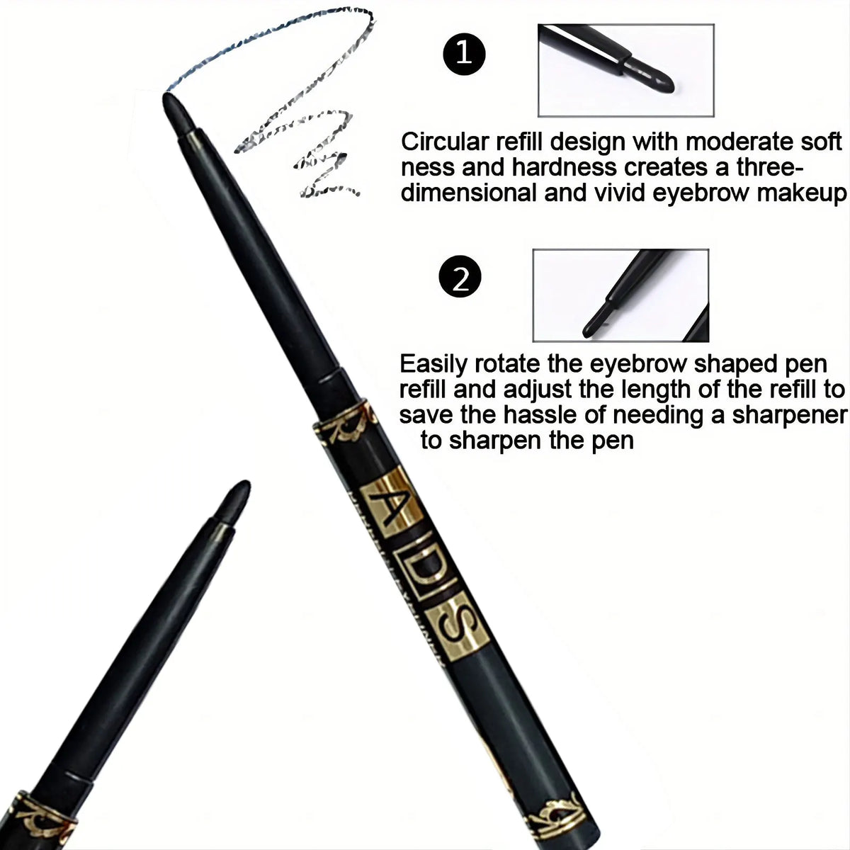 3PCS/9PCS Long-Lasting Waterproof Black Eyeliner Pencil -Smudge-Proof Sweat-Resistant for Bold Eye Makeup, Ideal Gift