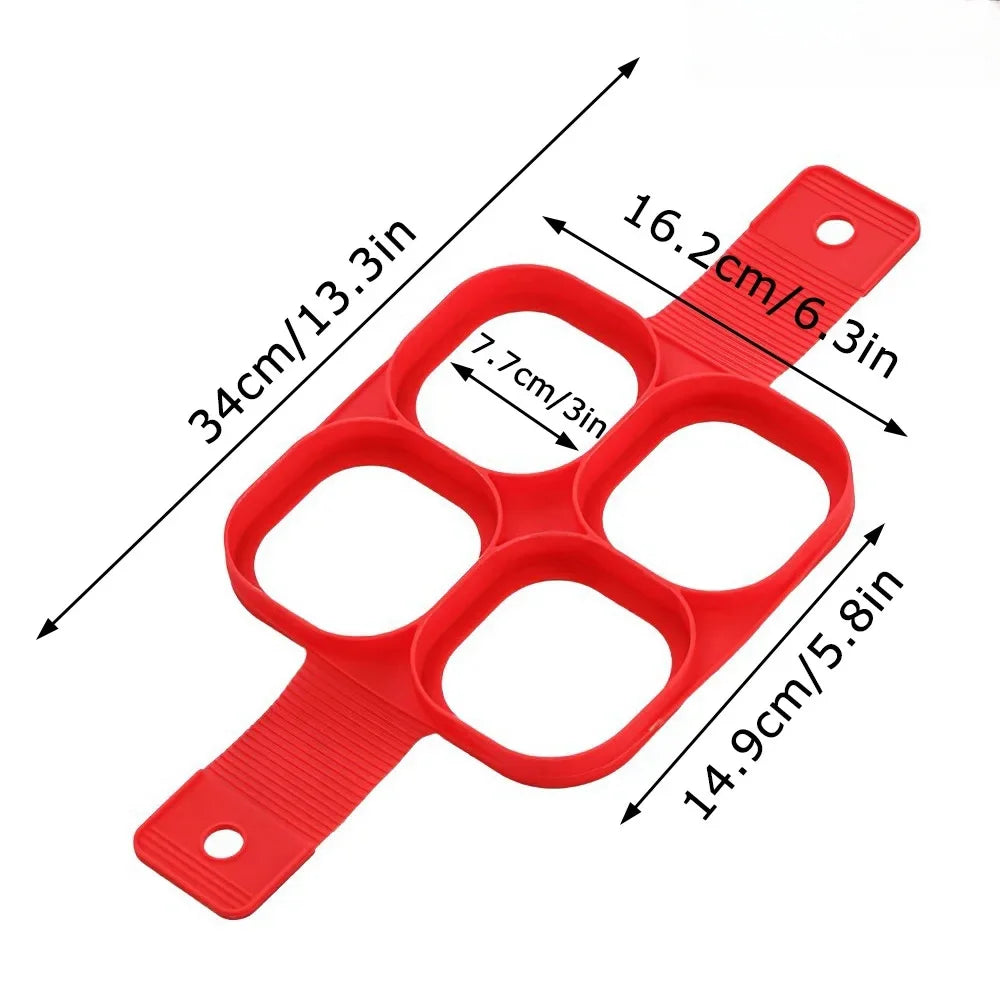 Pancake Maker Multiple Shapes 4 Holes Nonstick Silicone Baking Mold Ring Fried Egg Mold for Family Cooking DIY Daily Surprises