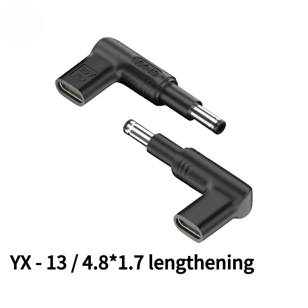 20V100W Laptop Power Adapter Connector DC Plug USB Type C Female to DC Male Jack Converter for Hp Dell Asus Acer Lenovo Notebook