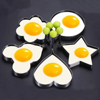 Heart-shaped egg frying mold, stainless steel thickened poached egg pancake maker, creative egg frying model, household egg fryi