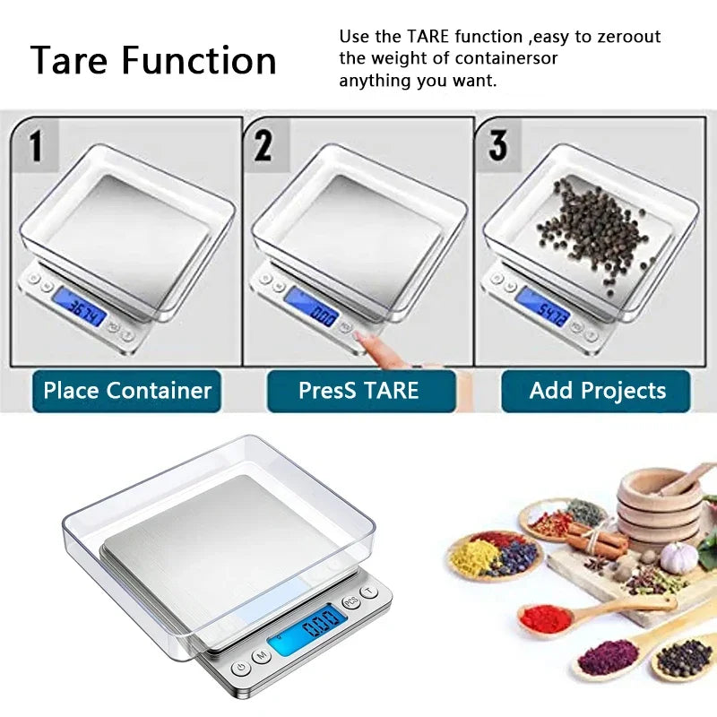 Portable 3000g/0.1g Lcd Digital Kitchen Scale Weighing In Grams And Ounces Used For Kitchen Weighing Jewelry Scale Food Scale