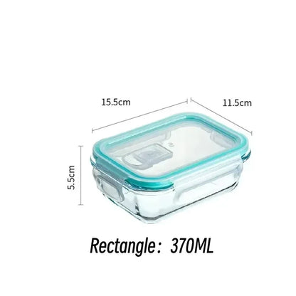 Borosilicate Glass Lunch Box Airtight Leakproof Bento Box Meal Prep Food Storage Containers with Locking Lid for Adults Office