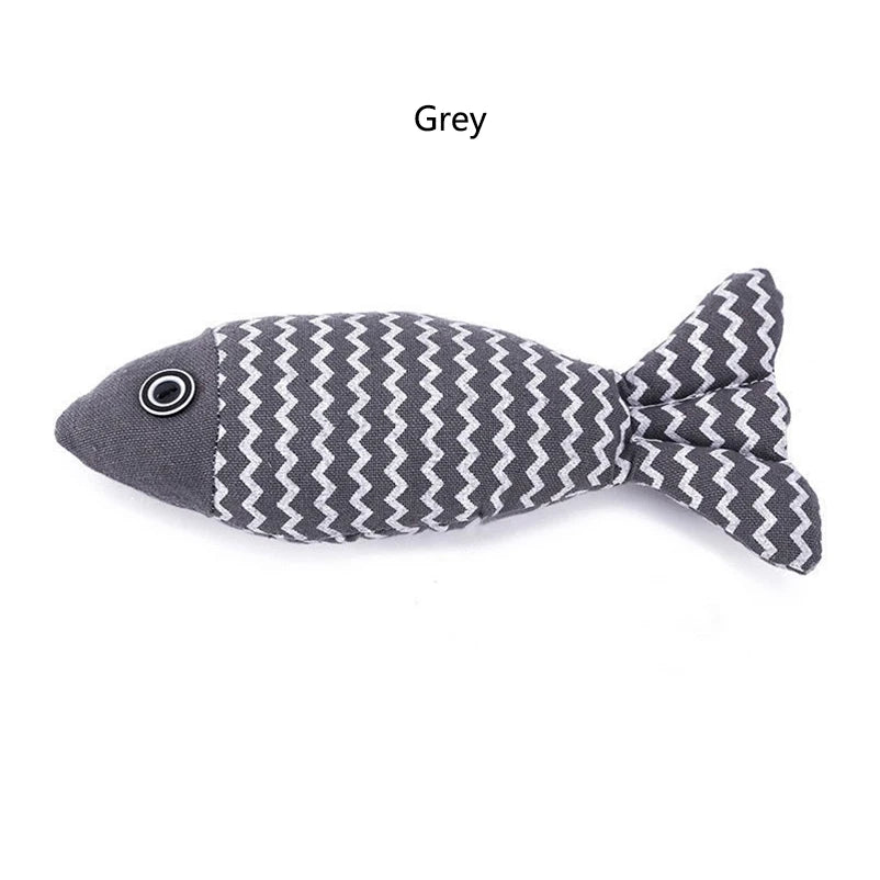 1Pcs/2Pcs Catnip Fish Cat Toys Soft Linen Bite-Resistant Plush Fish Interactive Chew Toys for Indoor Cats Pet Supplies