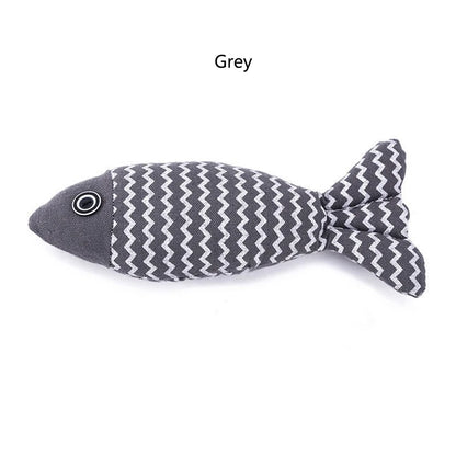 1Pcs/2Pcs Catnip Fish Cat Toys Soft Linen Bite-Resistant Plush Fish Interactive Chew Toys for Indoor Cats Pet Supplies