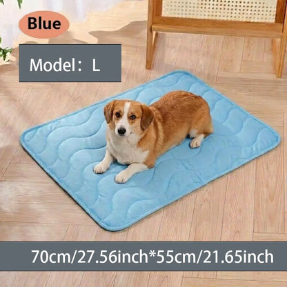 Cooling Cat Mat Summer Pad Mat For Dogs Cat Ice Silk Blanket Sofa Breathable Pet Dog Bed Summer Washable For Small Large Dog Cat