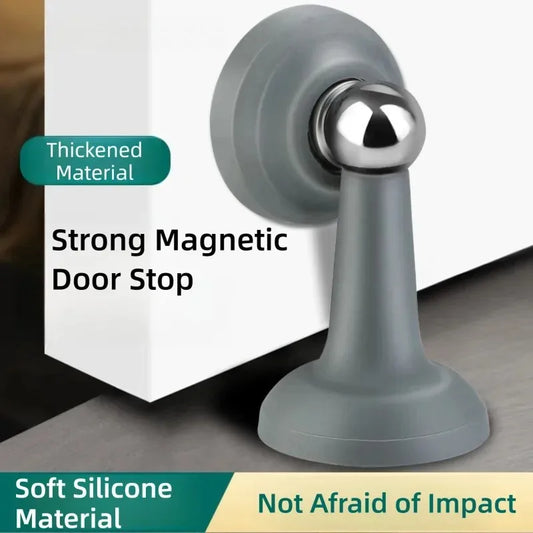 No-Drill Door Stopper for Room Bedroom Door Fixed Wall Protection Anti-Collision Household Silicone Strong Suction Floor Stopper