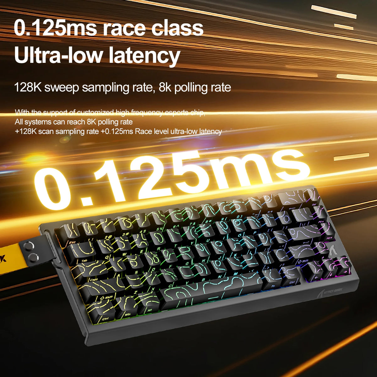 X68HE X68PRO ATTACK SHARK Magnetic Mechanical Keyboard 0.125ms Ultra Low Latency PO Cotton Silicone Fill RGB Backlit 8K Wired