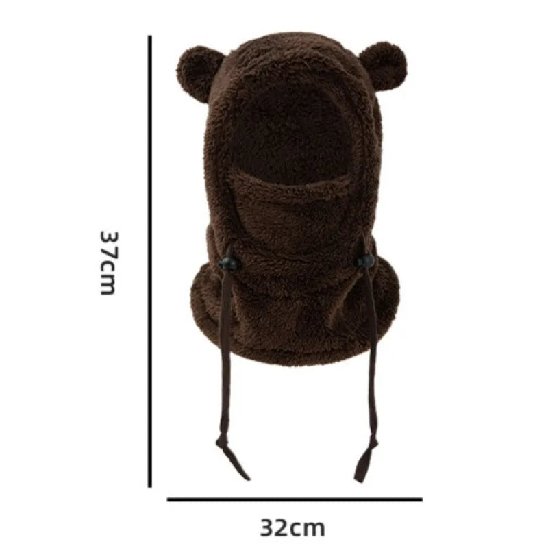 Integrated Cold-proof Hat and Scarf, Winter Cold-proof Ear-protecting and Windproof Face Mask for Boys and Girls Aged 3 To 10