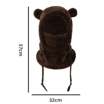 Integrated Cold-proof Hat and Scarf, Winter Cold-proof Ear-protecting and Windproof Face Mask for Boys and Girls Aged 3 To 10