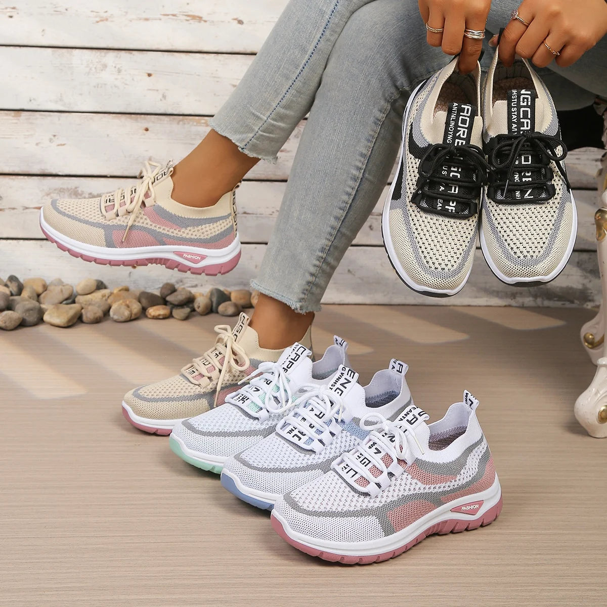Women's Shoes Autumn 2026 Casual Sneaker New Style Two‑Color Single Shoes Versatile Fashionable Work Shoes Free Shipping