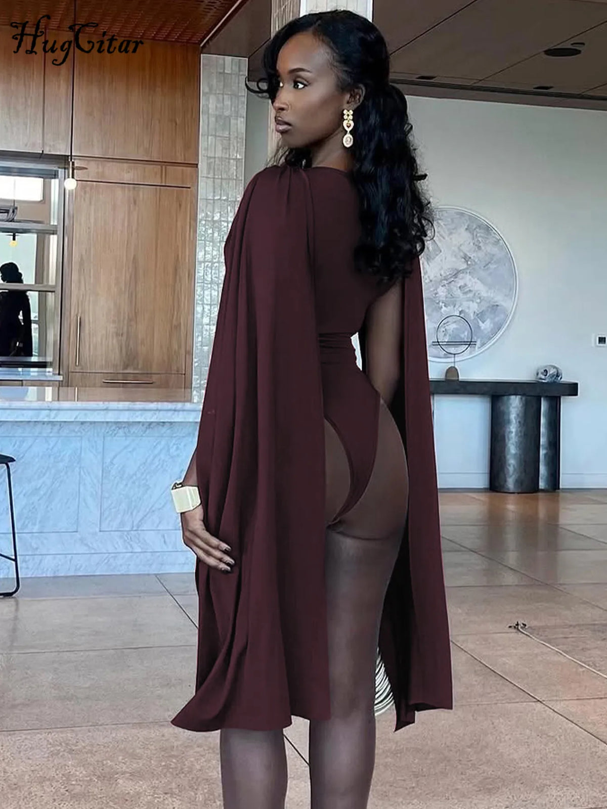 Hugcitar Women Fashion Solid Long Ribbon Ruched Sexy Bodycon Skinny Bodysuit Fall Spring Casual New Romper Party Club Overalls