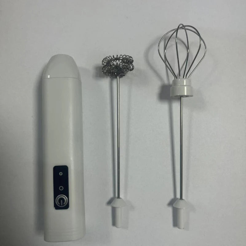 Electric Milk Frother + Egg Beater Wireless Type-C Charging 3 Speeds Mini Handheld Foam Maker Coffee Whisk Cooking Tools