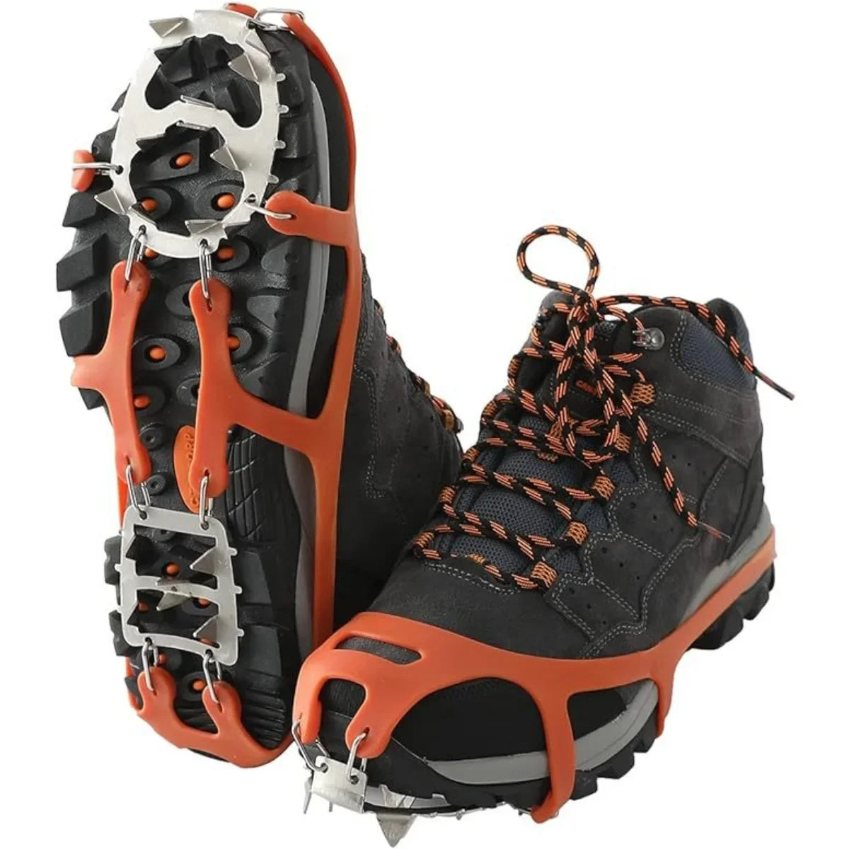 18 Studs Professional Anti Slip Ice Snow Climbing Crampons Mountaineering Hiking Camping Winter Outdoor Spike Shoes