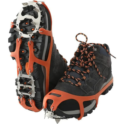 18 Studs Professional Anti Slip Ice Snow Climbing Crampons Mountaineering Hiking Camping Winter Outdoor Spike Shoes