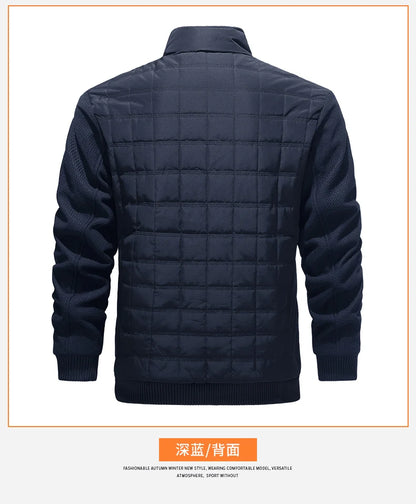 Cotton Padded Baseball Collar Jacket Men's Autumn and Winter New Style Business Windproof Casual Jacket Cotton Jacket Clothes